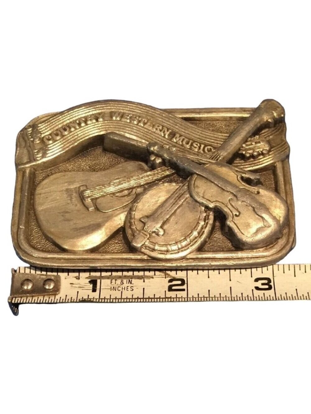 Beautiful 1984 Bergamot Brass works C-150 Country Western Music belt buckle USA